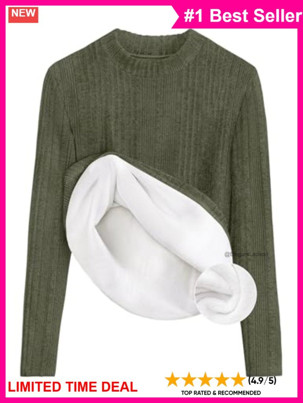 Fleece Sherpa Lined Mock Neck Pullover Sweater Ribbed Knit Long Sleeve